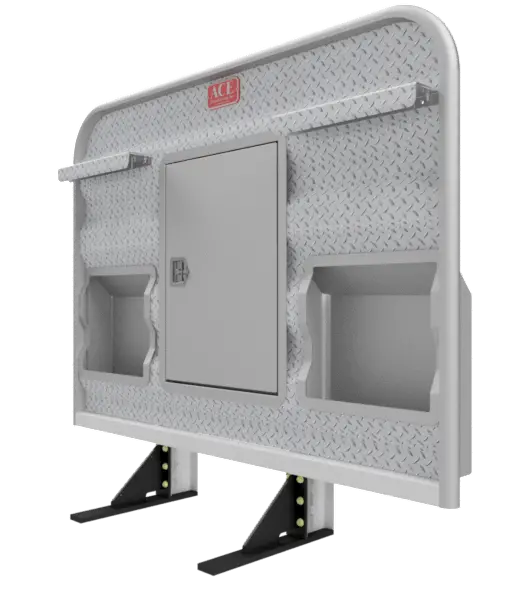 Hr2 Cabinet Racks 5' Headache Rack For Semi Truck With Storage Cabinet And Dual Side Pockets 1