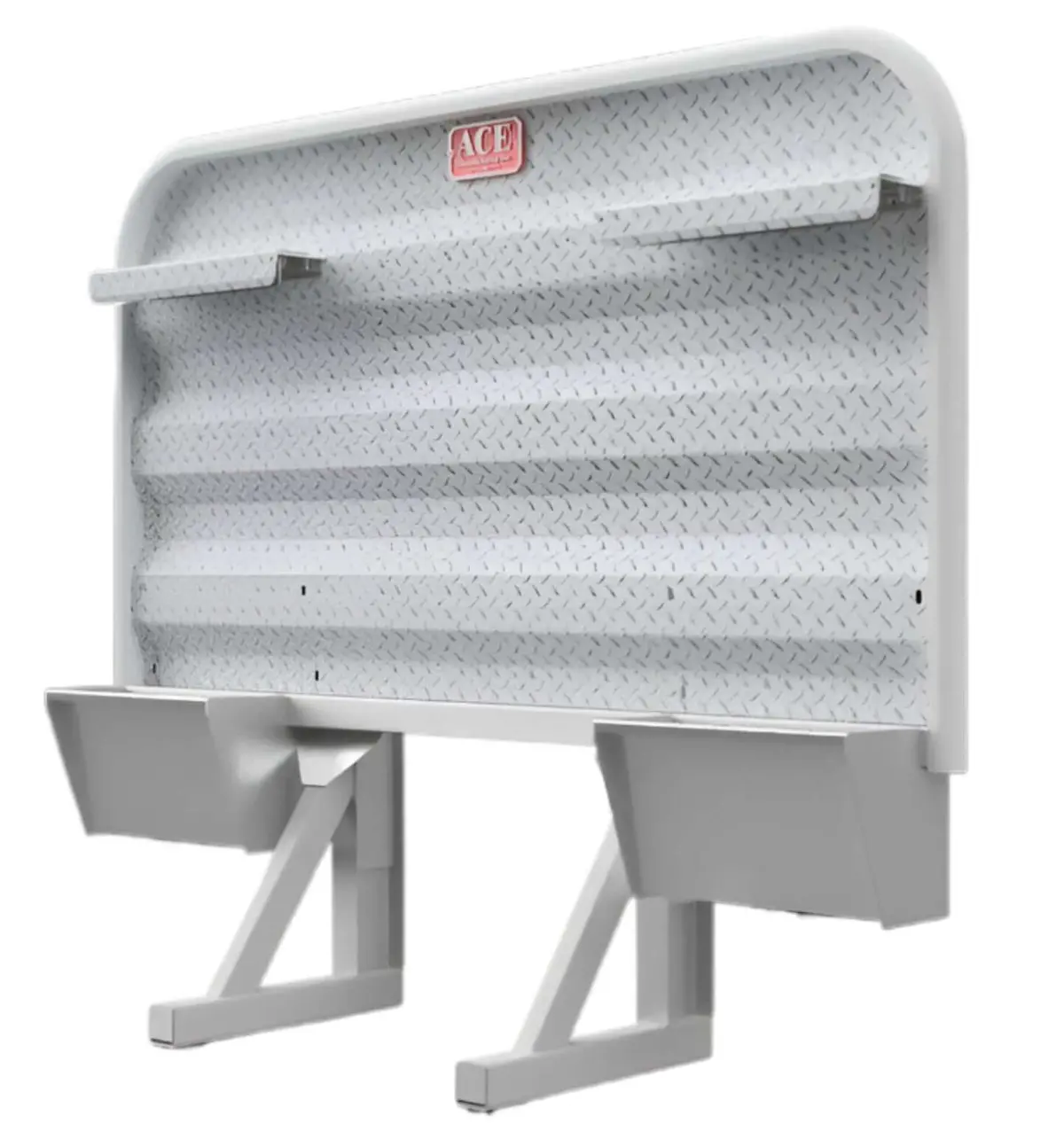 Hr15 4' Headache Rack For Semi Truck With Low-Mounted Dual Storage Trays And Tire Chain Hangers 1