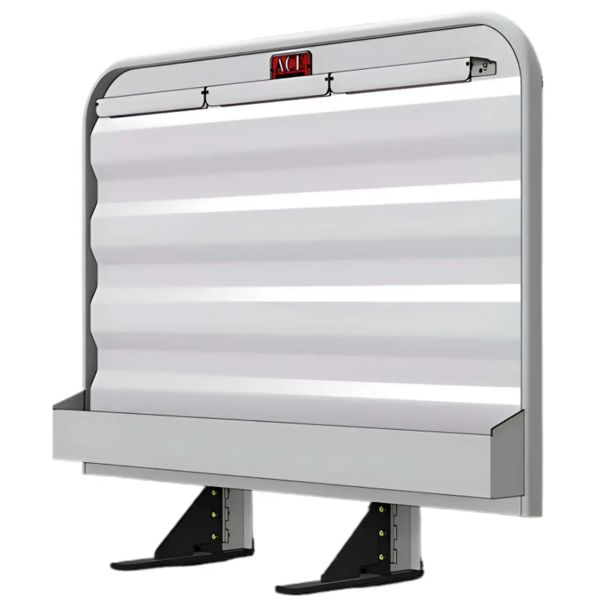 Hr21 5' Headache Rack For Semi Truck With Full Width Tray And 3 Tire Chain Hangers 1