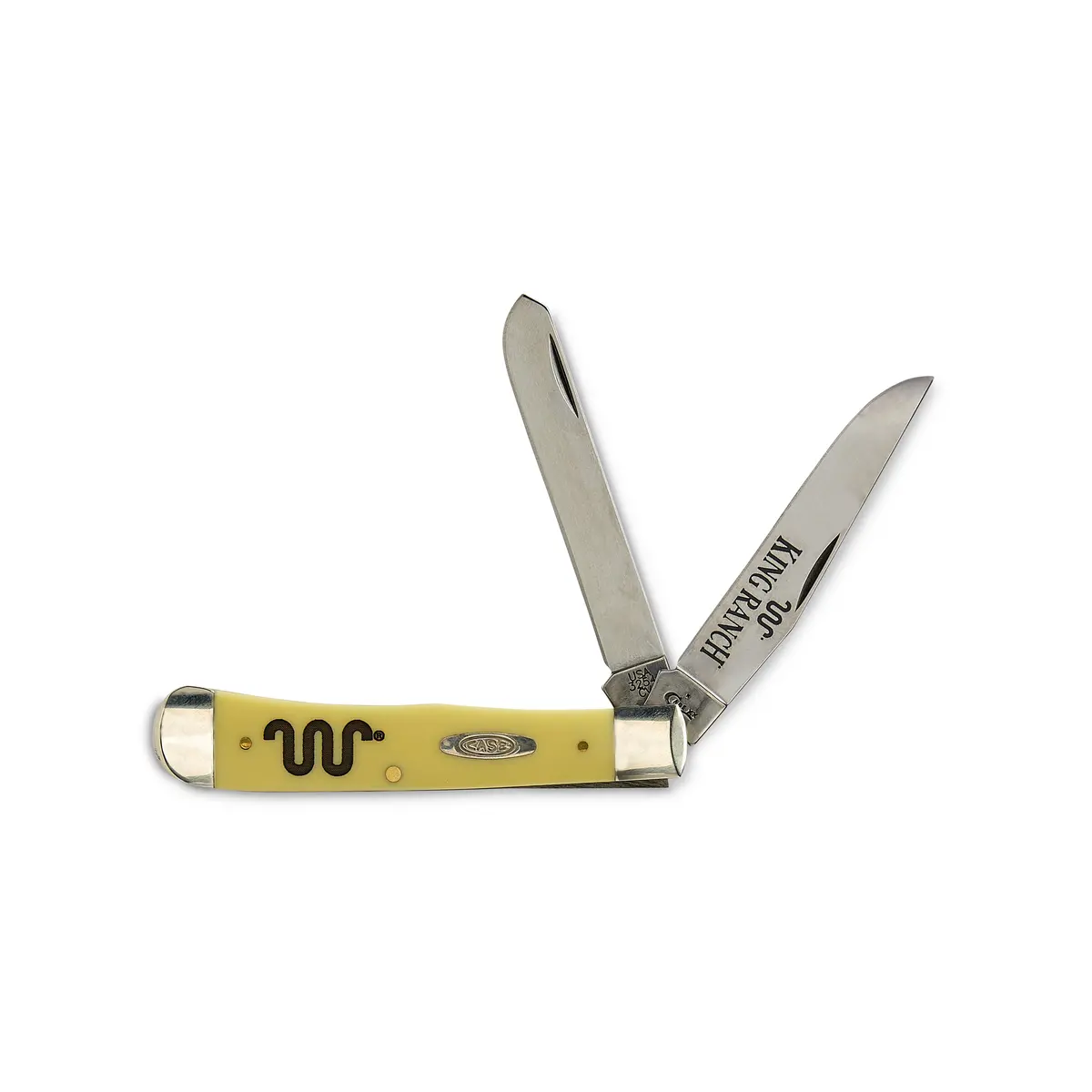 Yellow Synthetic Trapper Knife 1