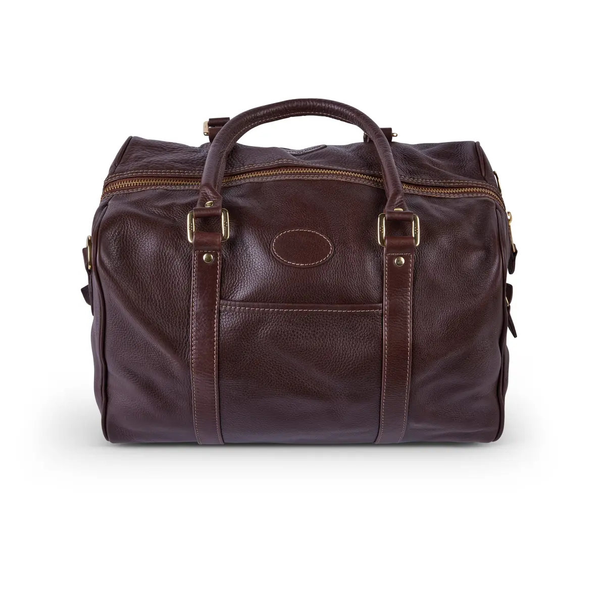 Leather Zipper Top Duffle Bag - Standard 2