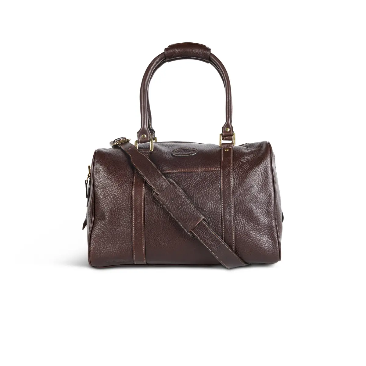 Leather Zipper Top Duffle Bag - Standard 1