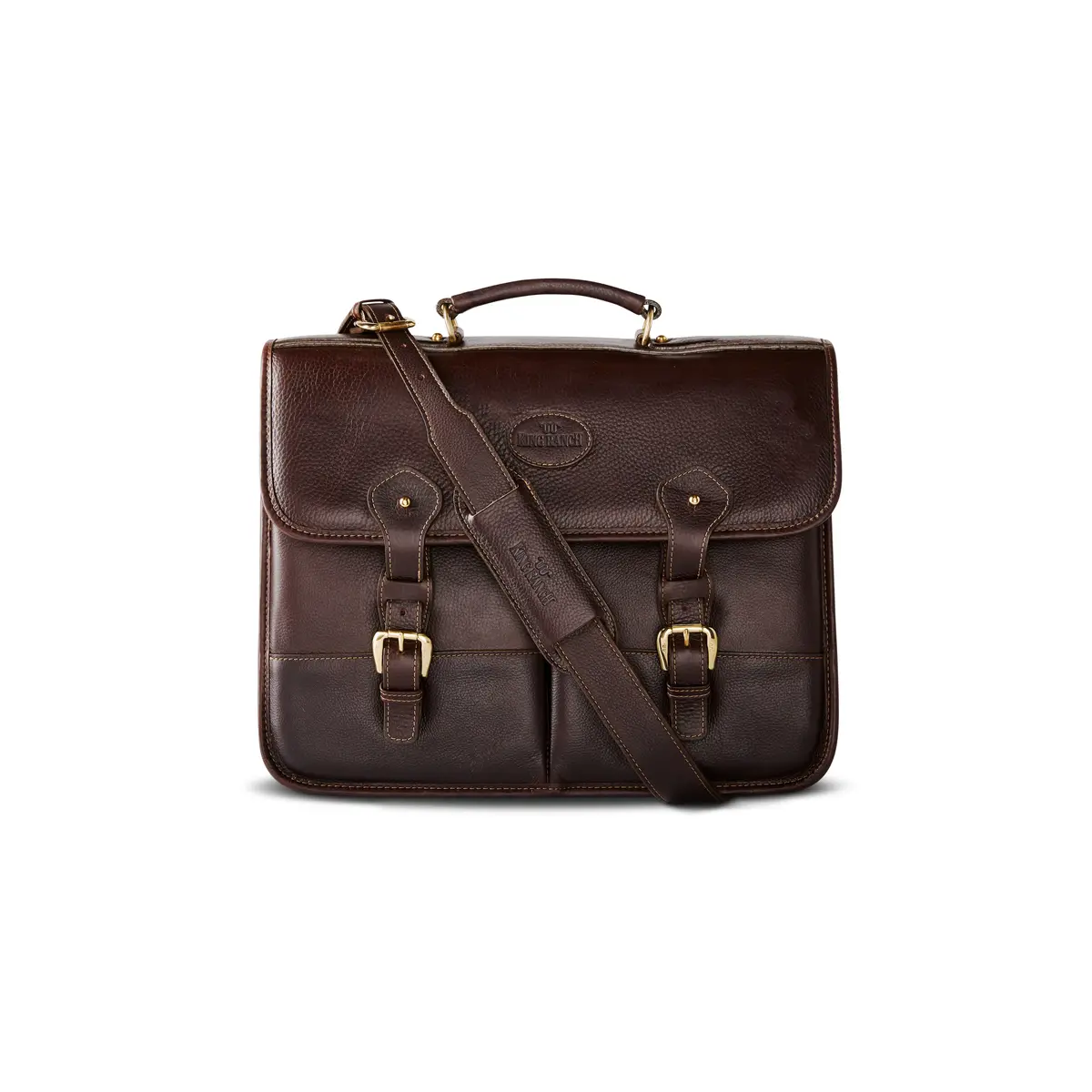 Double Front Pocket Leather Briefcase 1