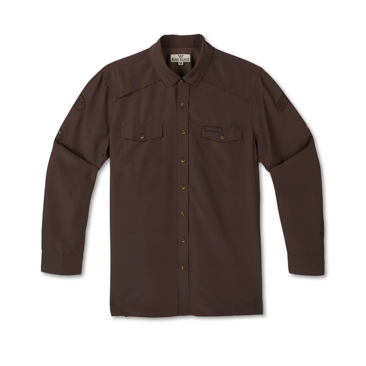 Men's L/S Classic Fishing Shirt With Badges 1