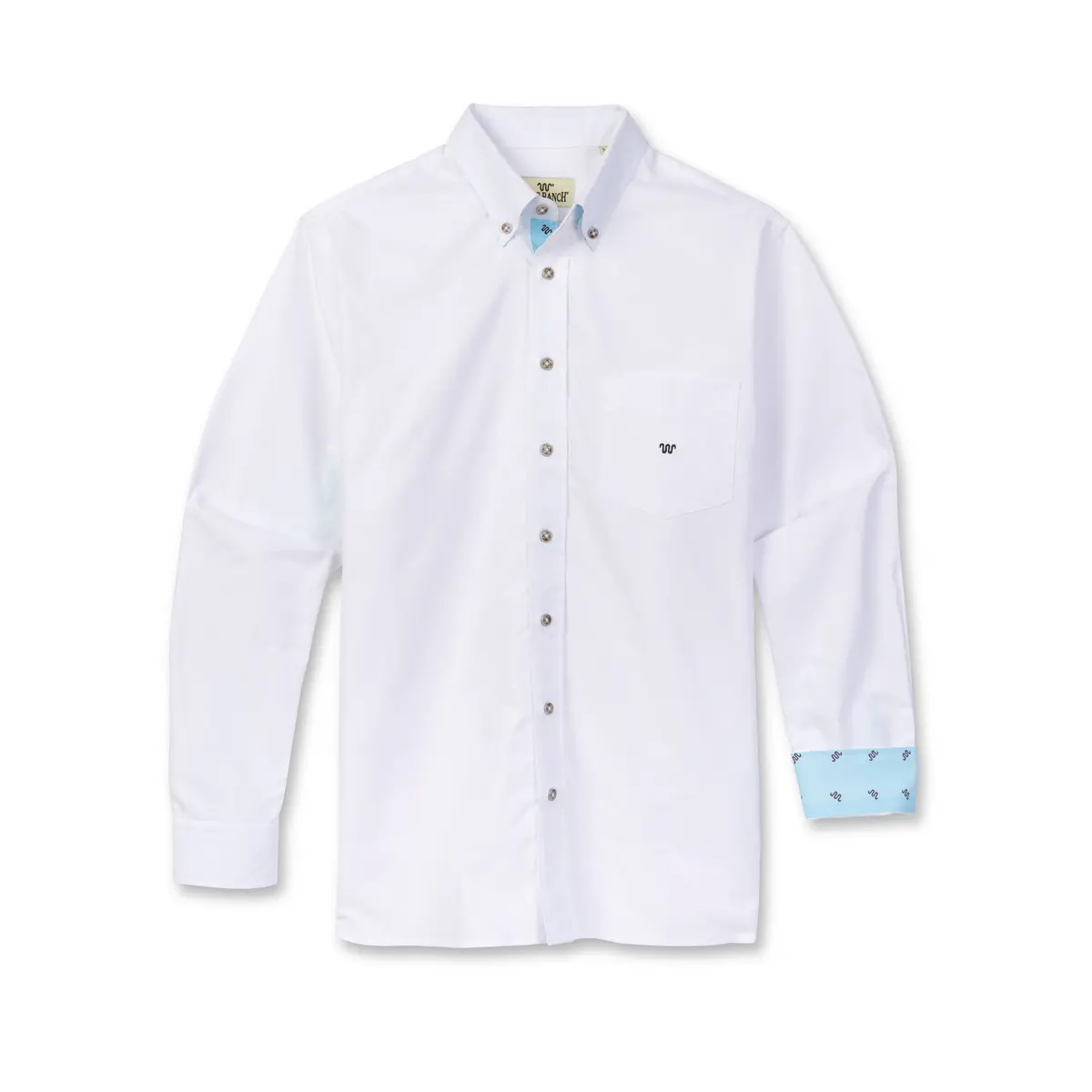 Men's Solid Oxford Shirt With Running W Trim 1