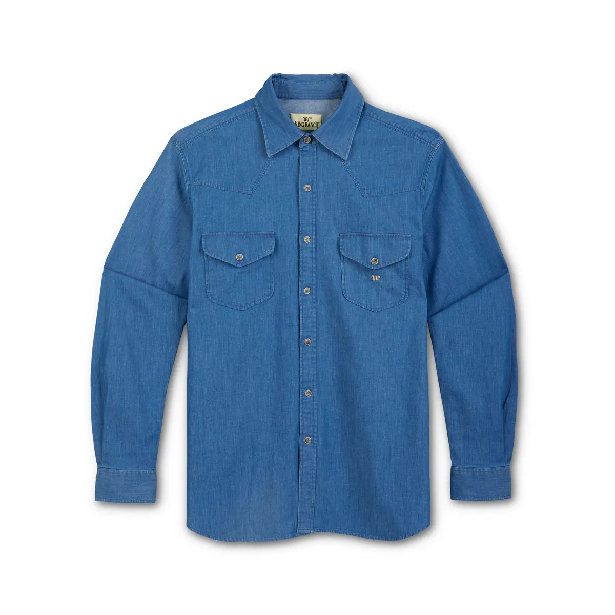 Men's Medium Wash Denim Button Down Shirt 1