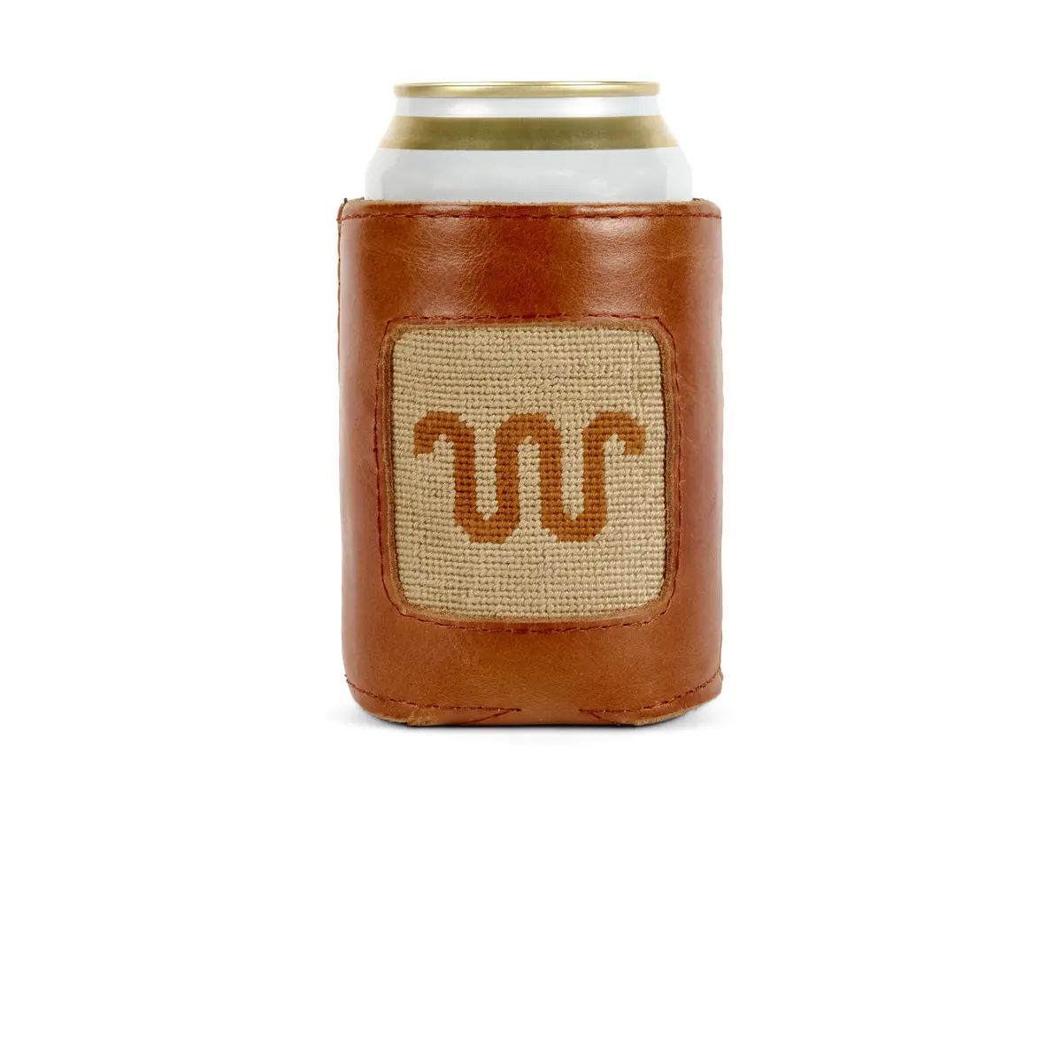 Can Cooler Cream W/ Brown Logo 1