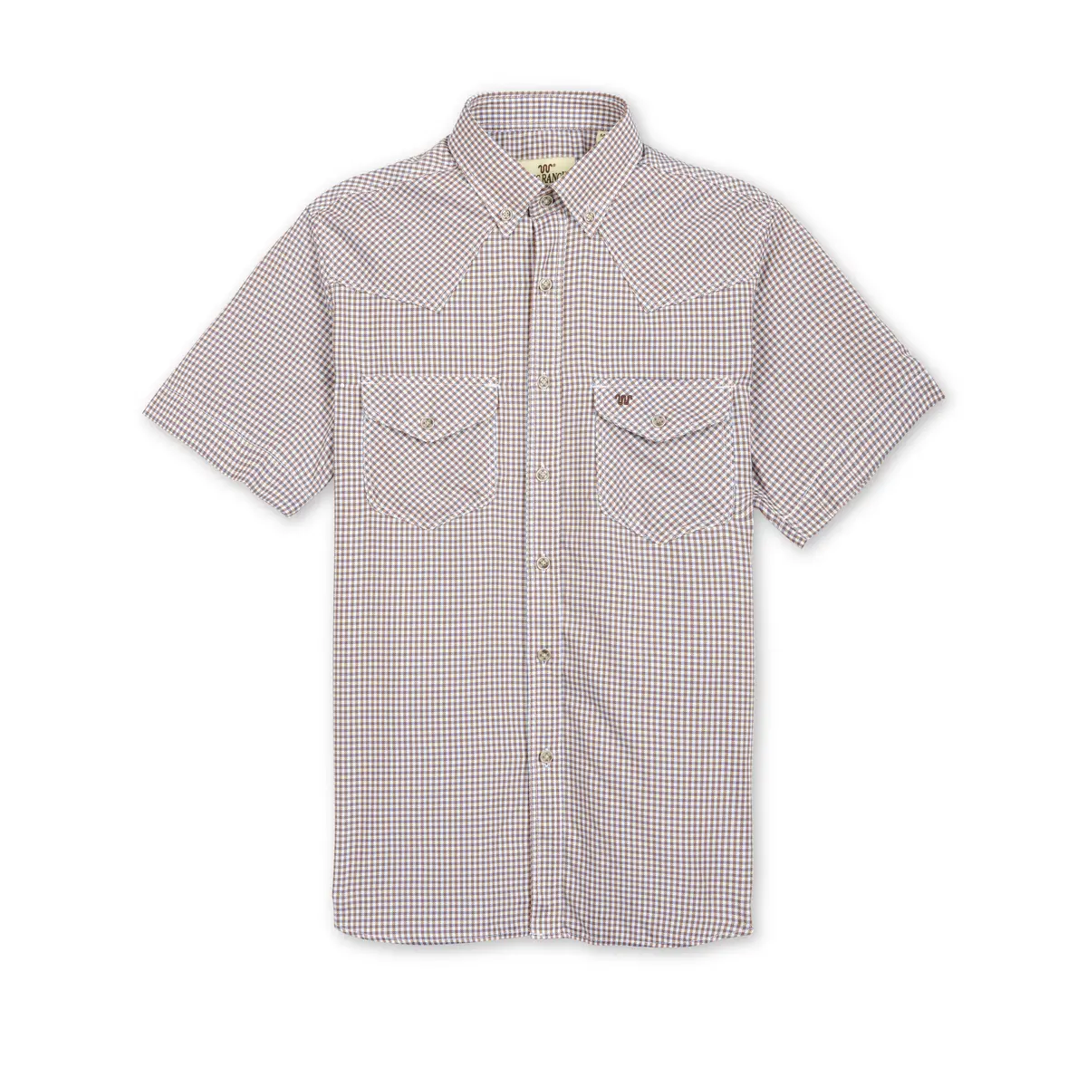 Men's S/S Two Tone Grid Western Collar Shirt 1