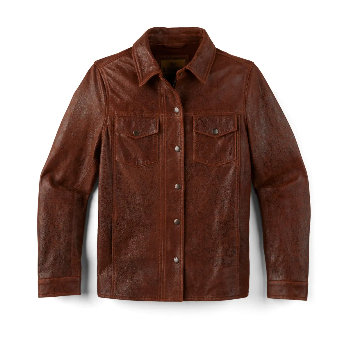 Women's Distressed Zip Leather Jacket 1