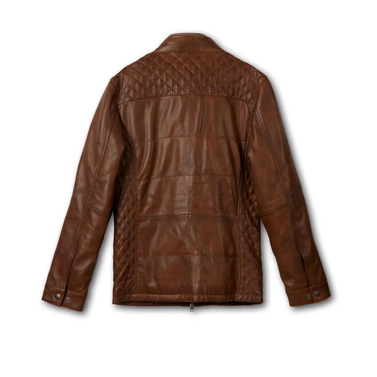 Men's Leather Quilted Bib Front Jacket 3