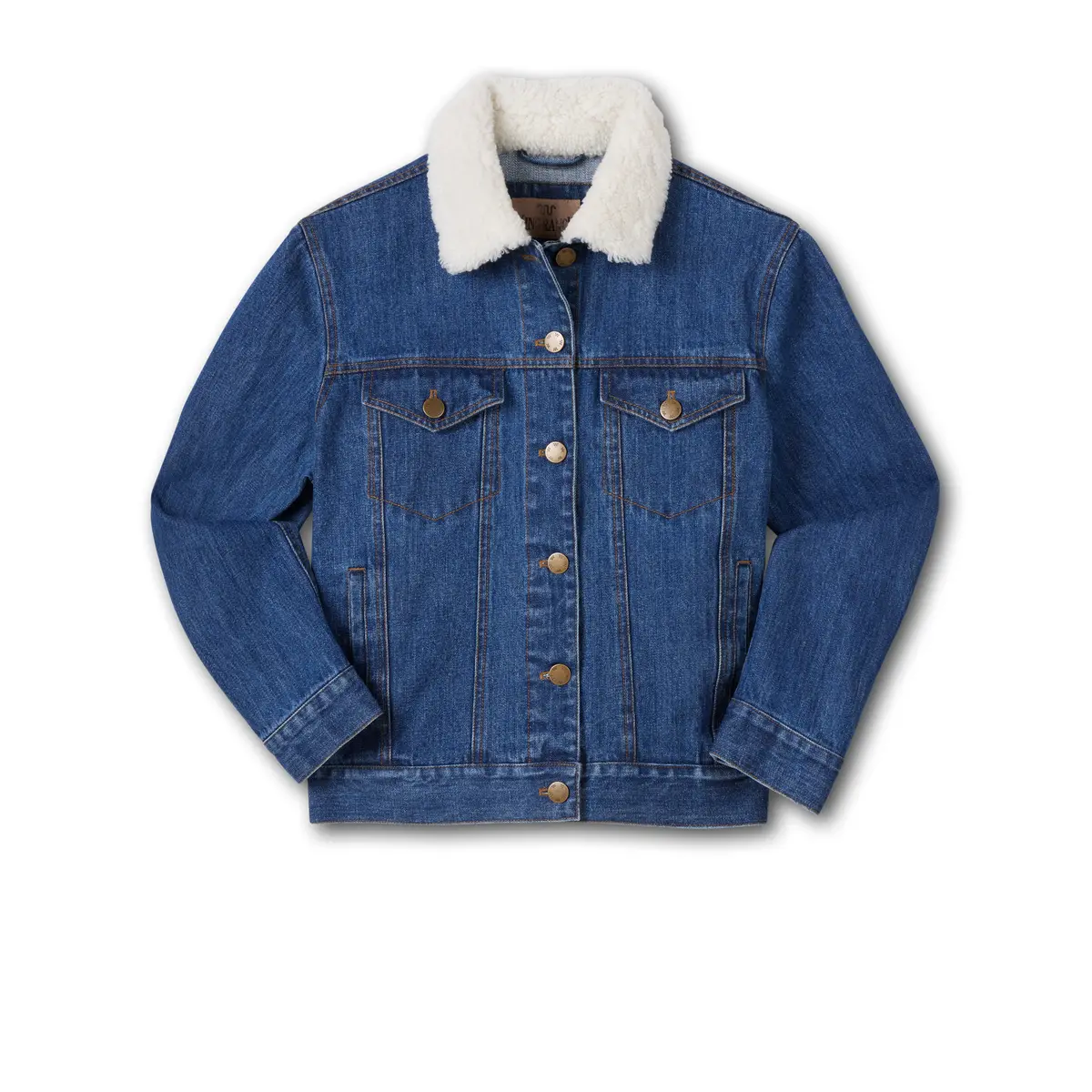 Women's Western Yoke Sherpa Collar Denim Jacket 1