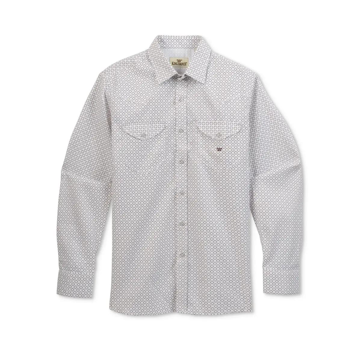 Men's Printed Squares W Collar Shirt 1