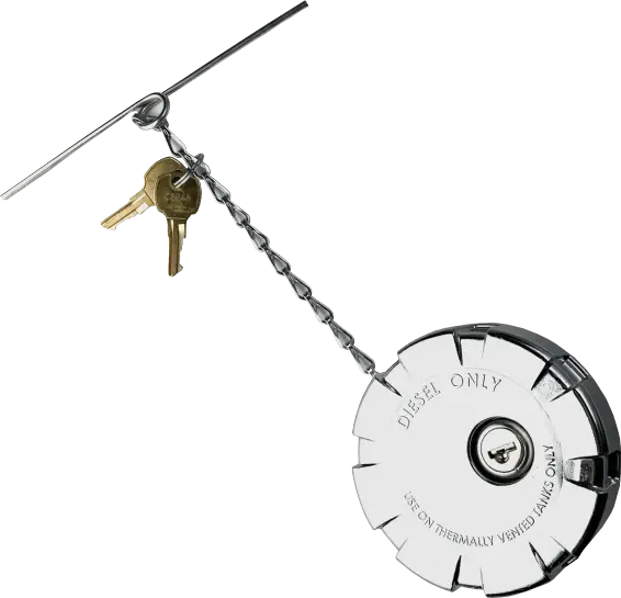 3.5" Locking Chrome Diesel Fuel Cap For Kenworth Fta-C-442Lc 1