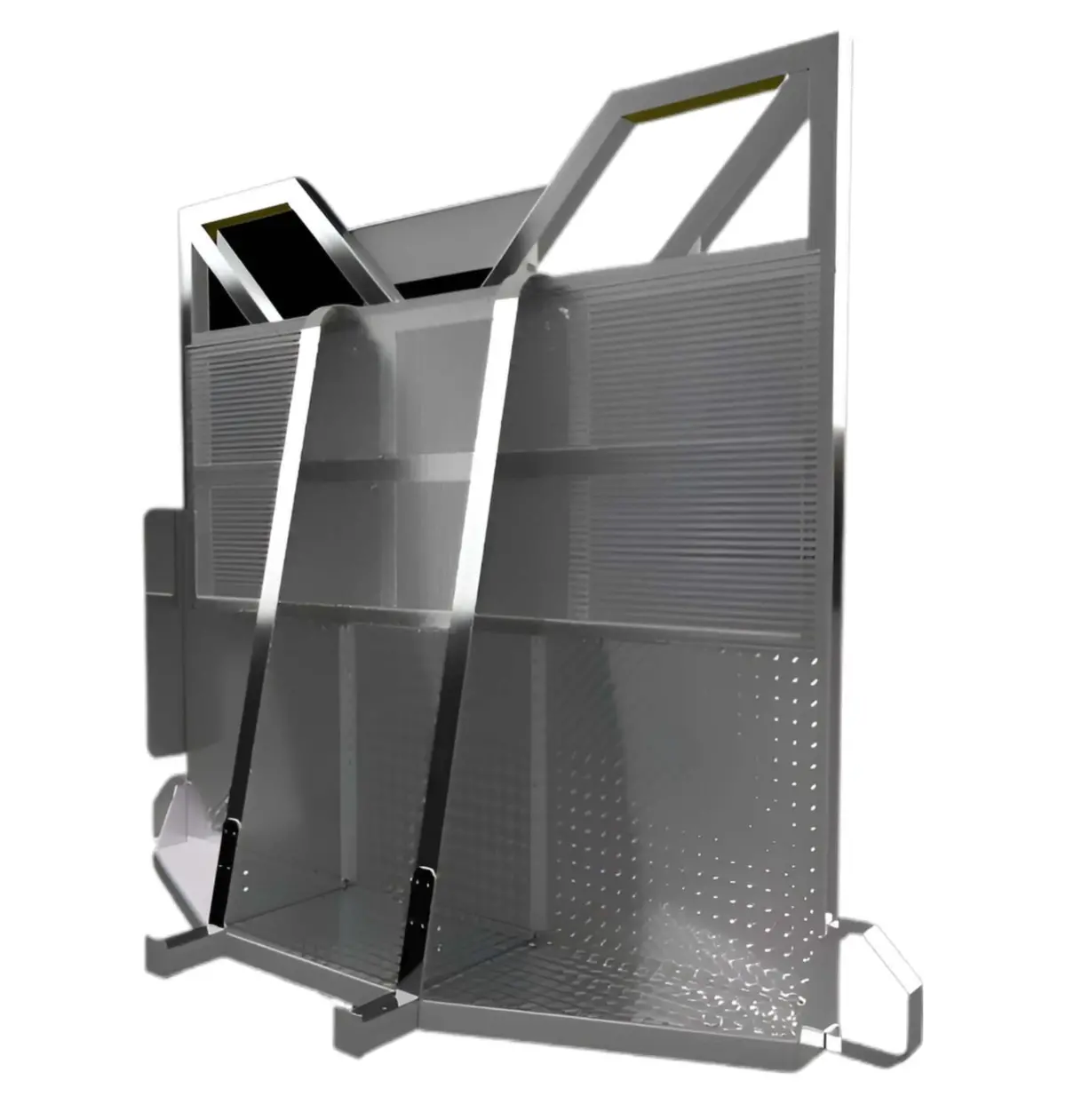 Lr7 Log Truck Headache Rack Aluminum Cab Guard With Mesh Upper, Hd Ears, Tapered Deck 1