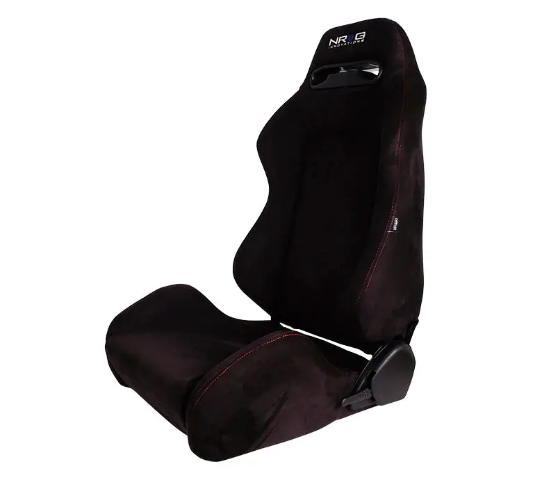 Nrg Innovations Reclinable Racing Seat Suede With Red Stitching Rsc-220L/R 1