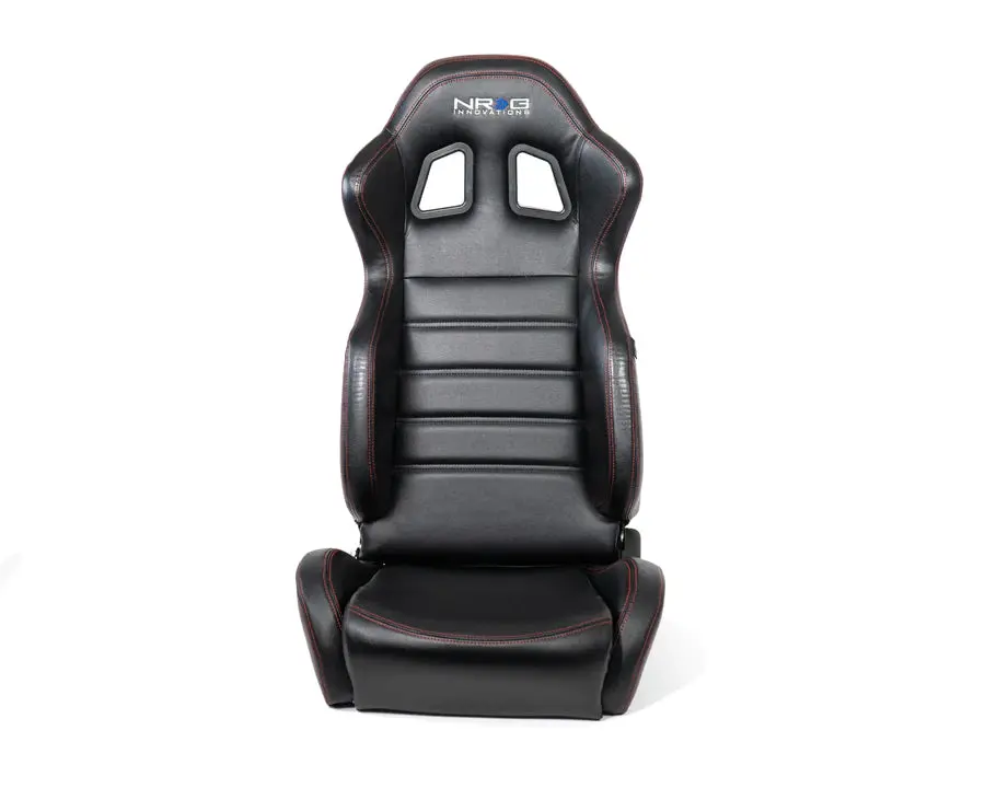 Nrg Innovations Reclinable Racing Seat Red Stitching Rsc-208-1L/R 2