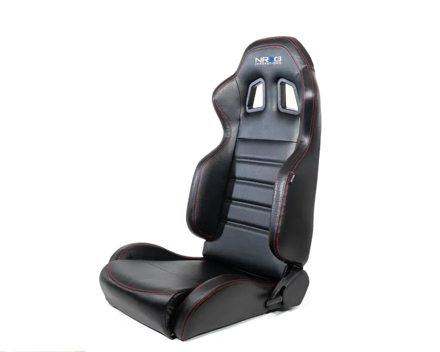 Nrg Innovations Reclinable Racing Seat Red Stitching Rsc-208-1L/R 1