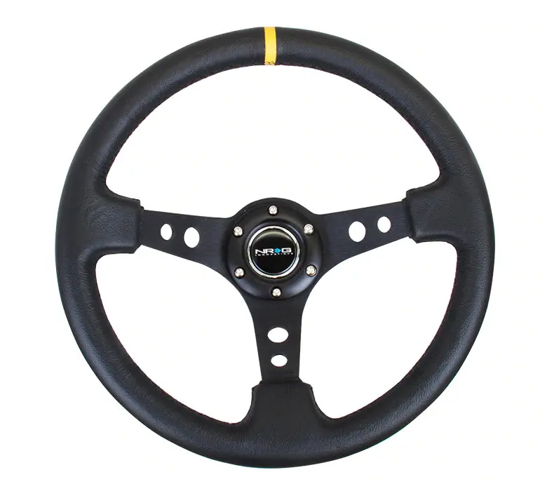 Nrg Innovations 350Mm 3" Deep Dish With Holes Leather (18 Colors) 3