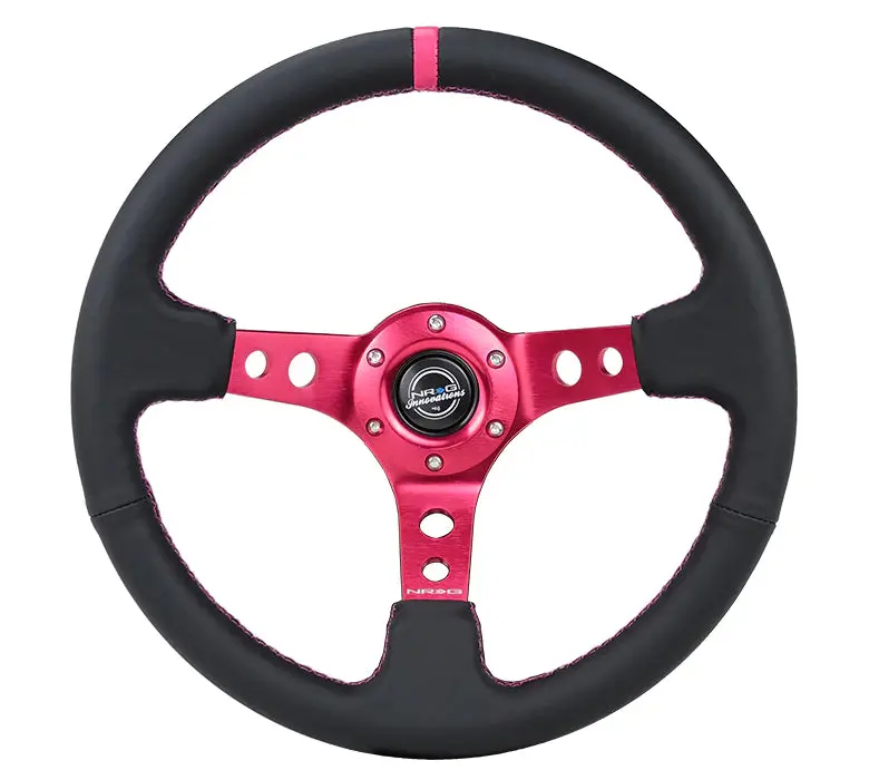 Nrg Innovations 350Mm 3" Deep Dish With Holes Leather (18 Colors) 15