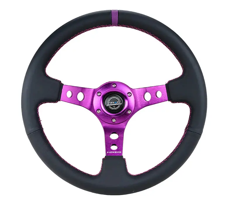 Nrg Innovations 350Mm 3" Deep Dish With Holes Leather (18 Colors) 14