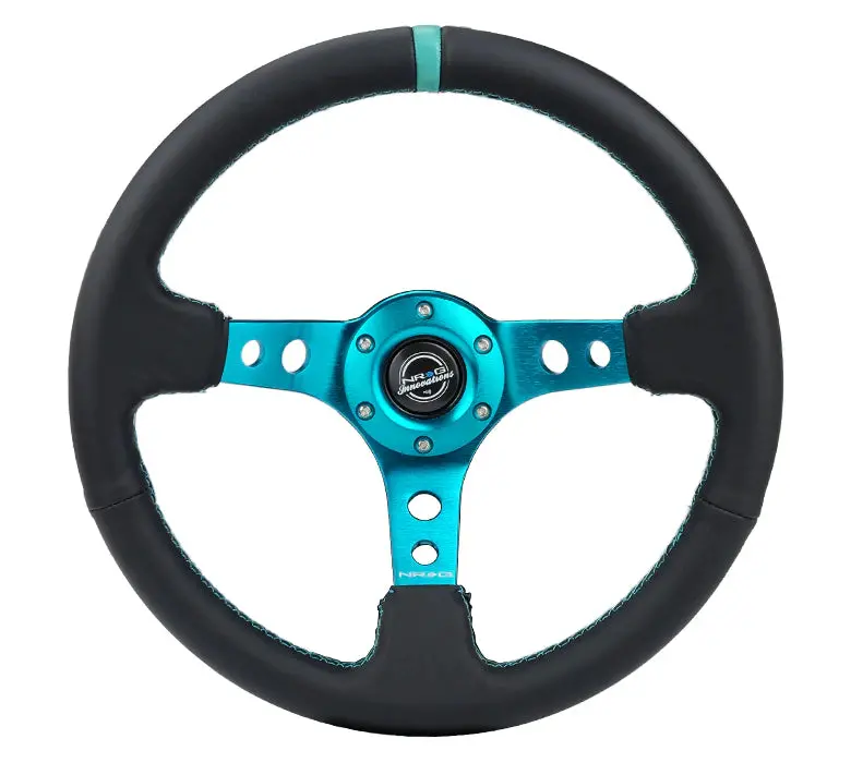 Nrg Innovations 350Mm 3" Deep Dish With Holes Leather (18 Colors) 16