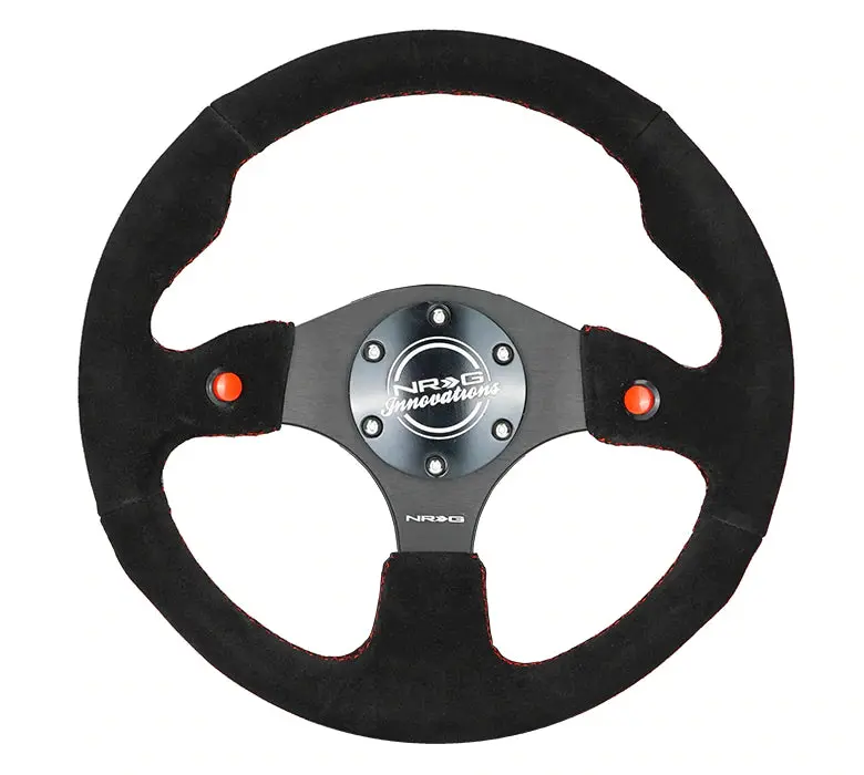 Nrg Innovations Dual Button Steering Wheel Suede Rst-007S 1