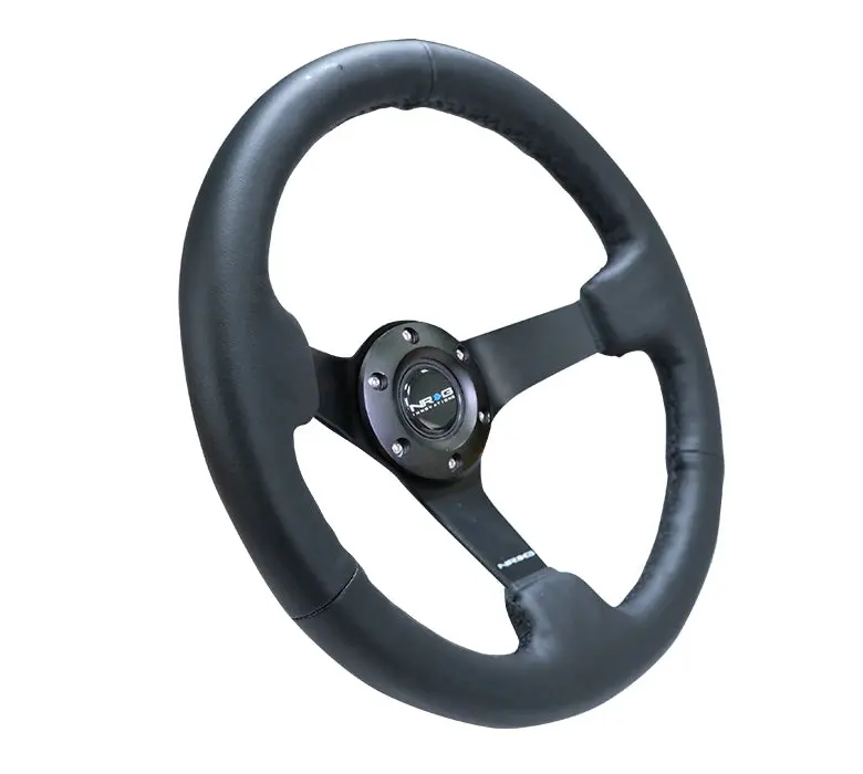 Nrg Innovations 330Mm Deep Dish Steering Wheel Leather Rst-033Bk-R 2
