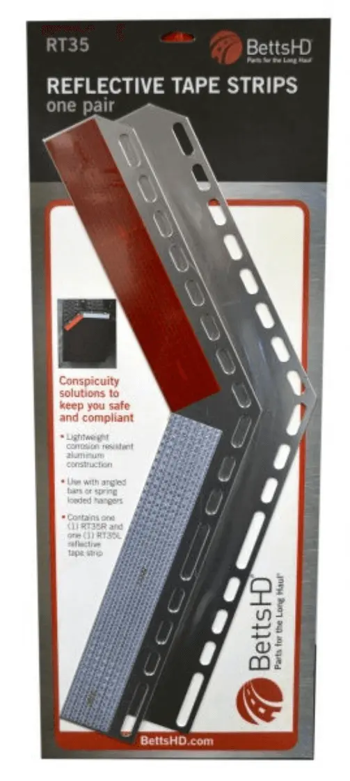 Betts 22" X 3" Angled Semi Truck Mud Flap Conspicuity Reflectors-Pair 1