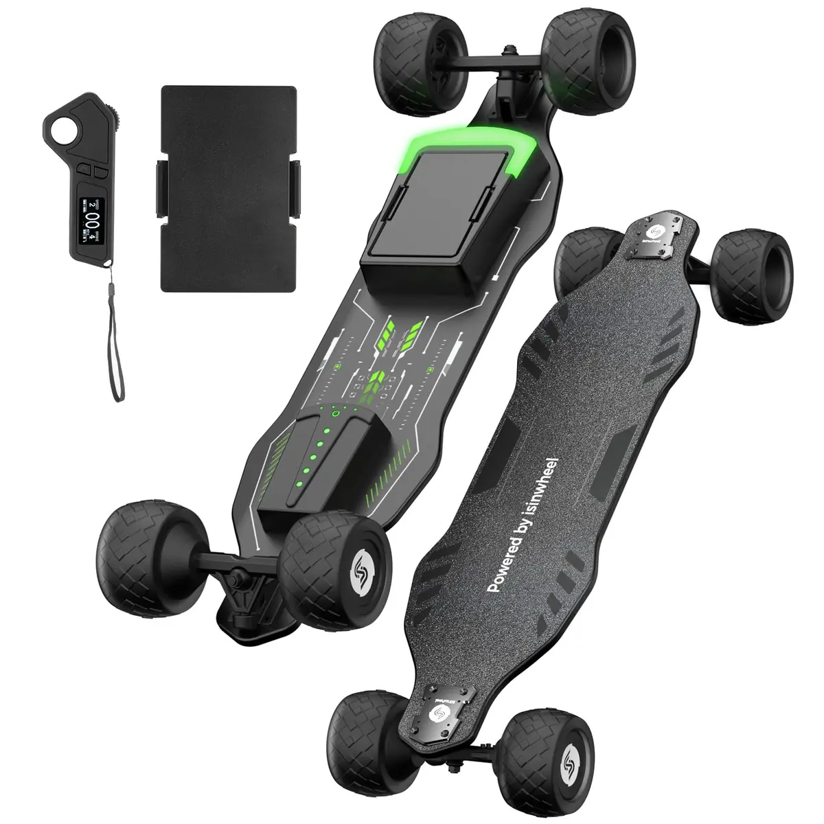 Isinwheel V8 Electric Skateboard With Portable Removable Battery & Remote Control 1