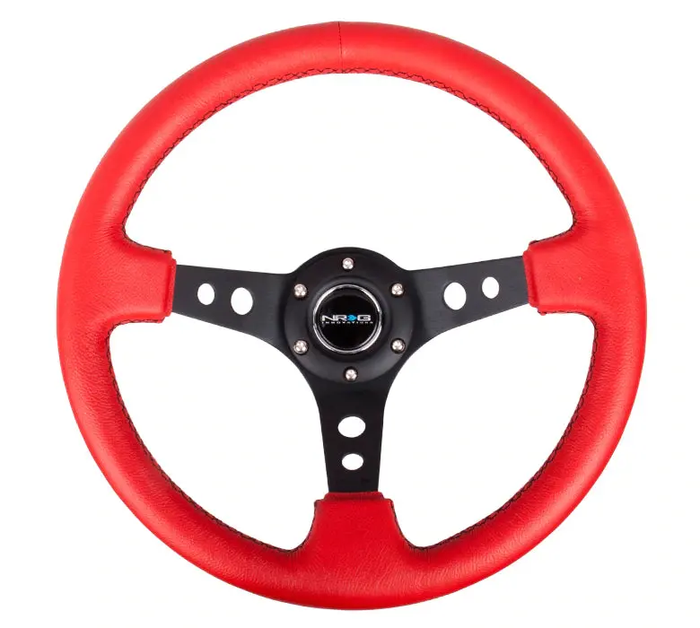 Nrg Innovations 350Mm 3" Deep Dish With Holes Leather (18 Colors) 12