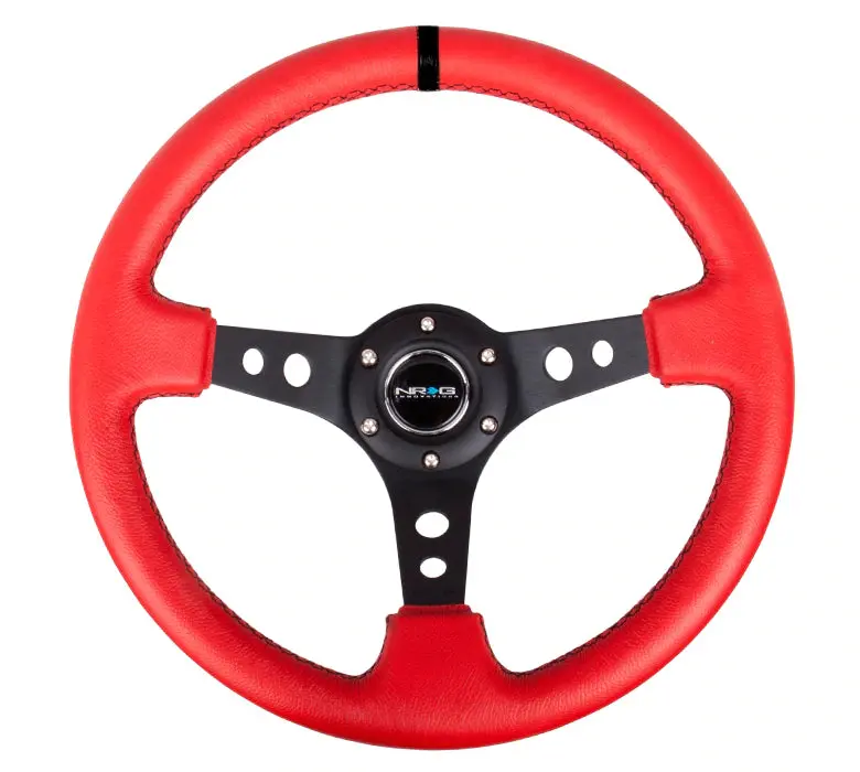 Nrg Innovations 350Mm 3" Deep Dish With Holes Leather (18 Colors) 12