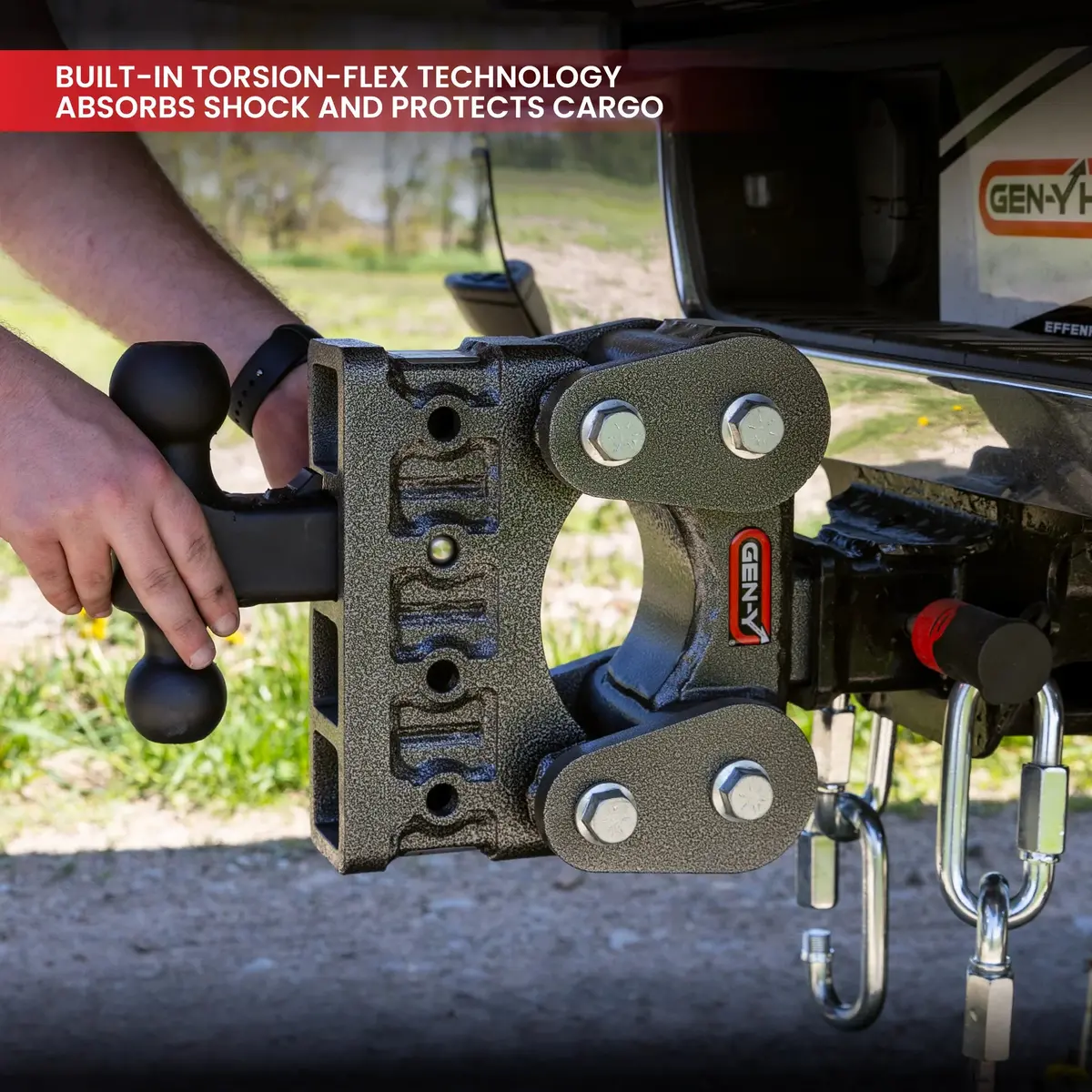 Gen-Y | The Boss Torsion-Flex 10K Drop Hitch | 10" Drop | 2" Shank | Dual Ball Mount & Pintle Lock (Gh-1026) 2