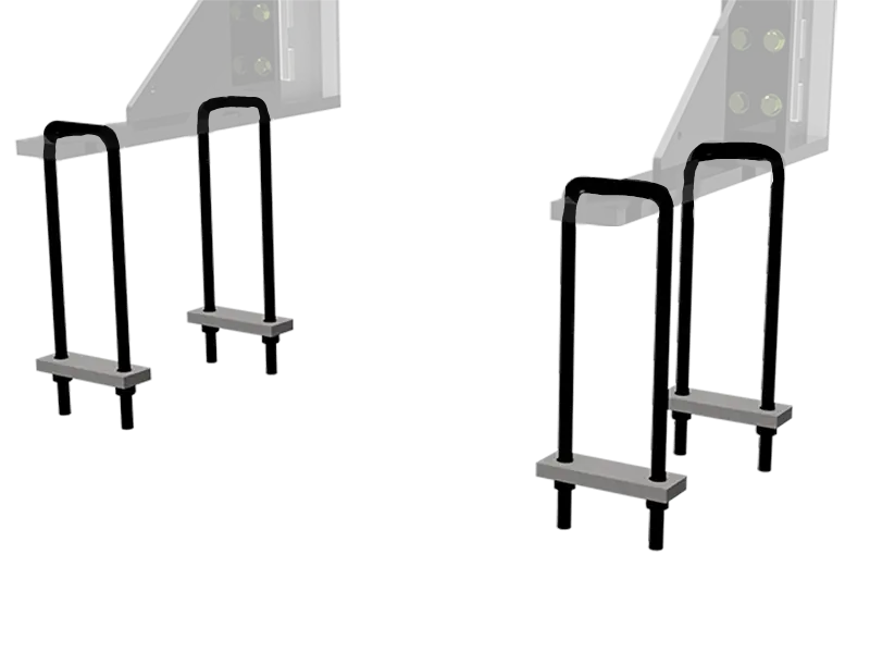 Headache Rack U-Bolt Mounting Kit For Semi Trucks 18" - Ub4x18 1
