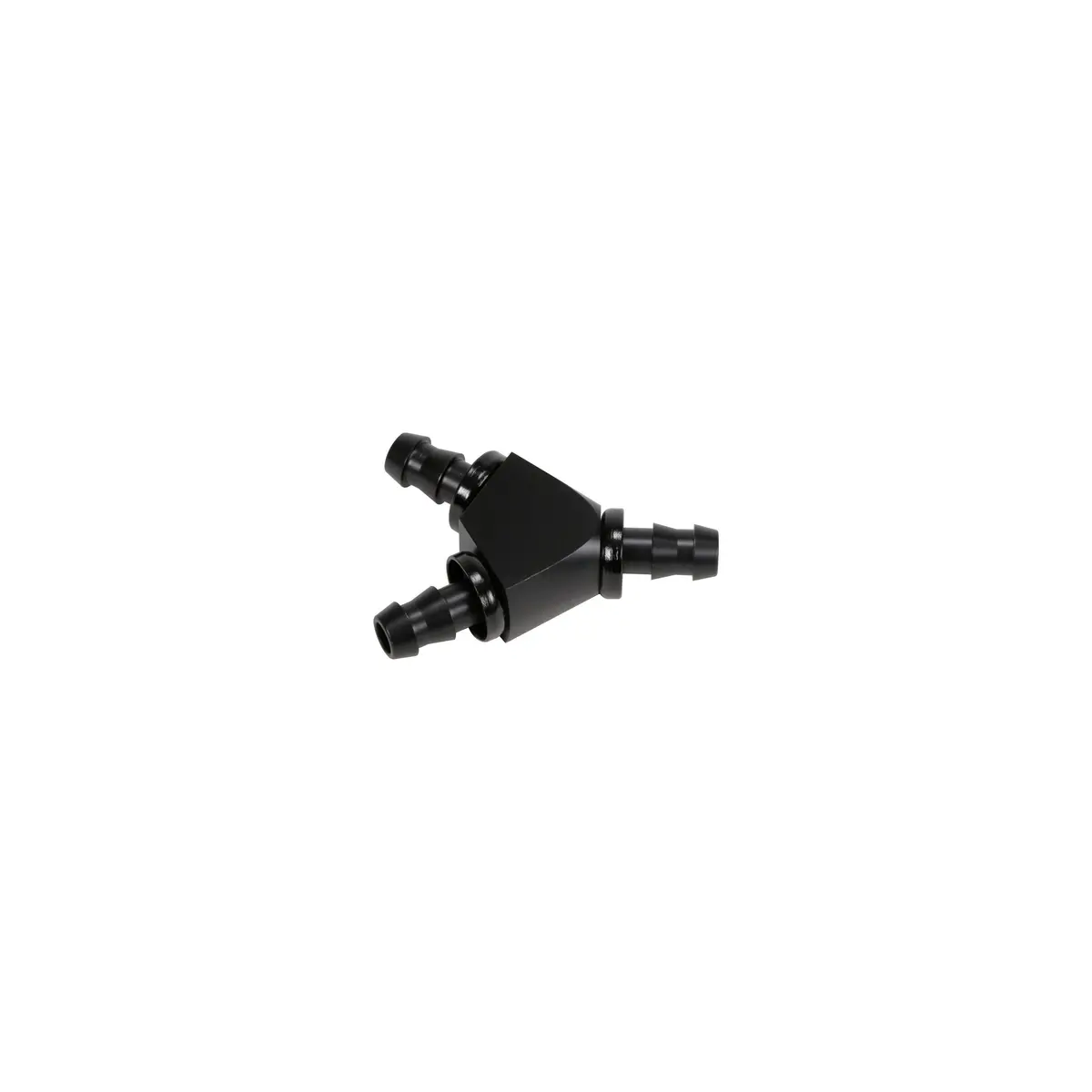 Universal 3/8" Black Anodized Aluminum Y Barbed Fitting (For -6 Pushlock Hose) (Fpe-Fit-Y06-Blk) 1