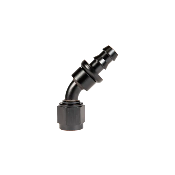 Universal 8" 45 Deg To Hose Barb Black (Fpe-Pl-45-08) 1