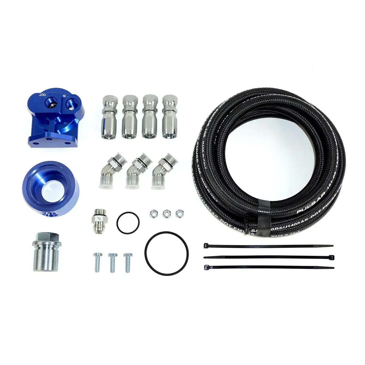 Universal Cummins Oil Filter Relocation Kit (1 1/8-16 Un Oil Filter Threads) (Hp10589) 1