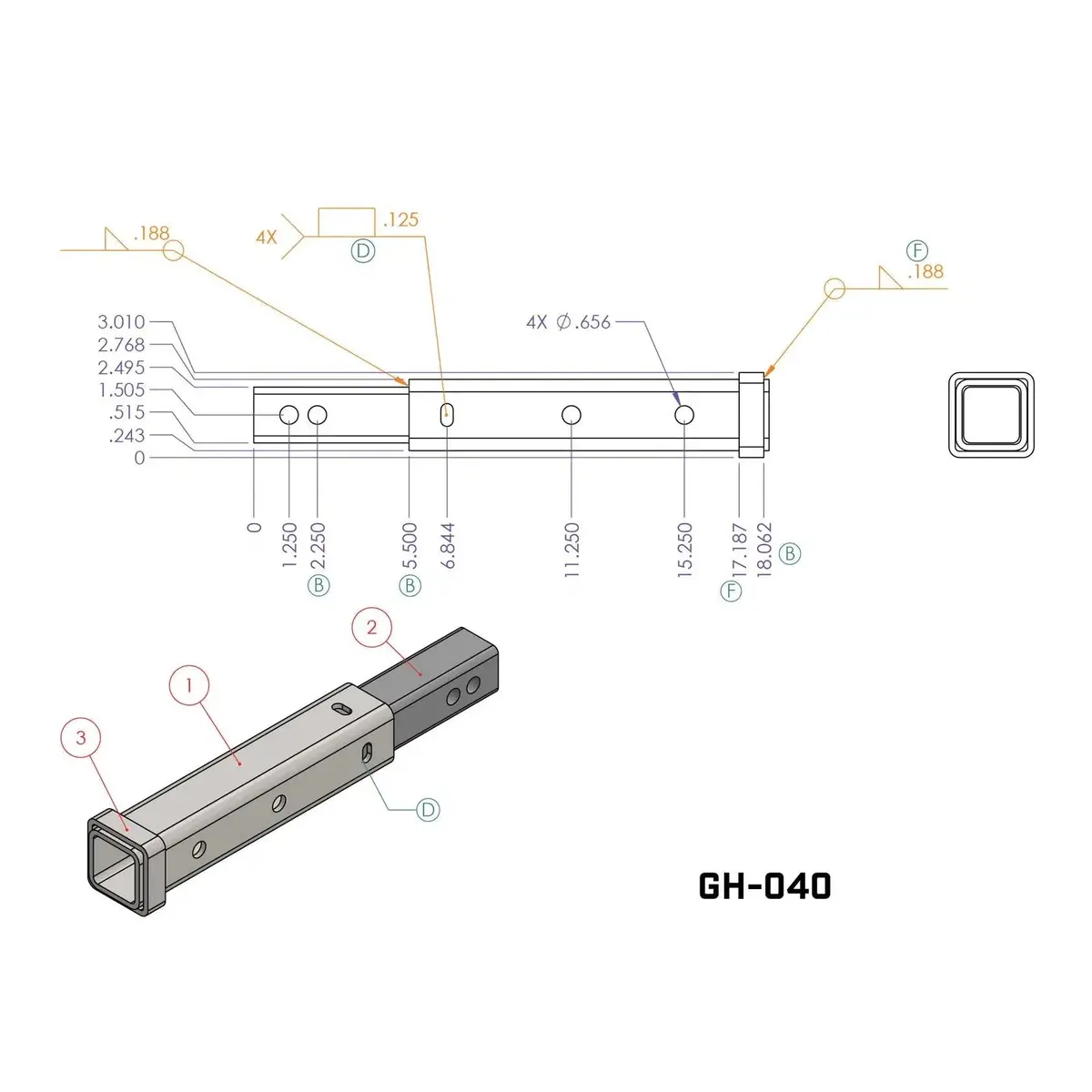 Universal Hitch Extender (Gh-040) 2