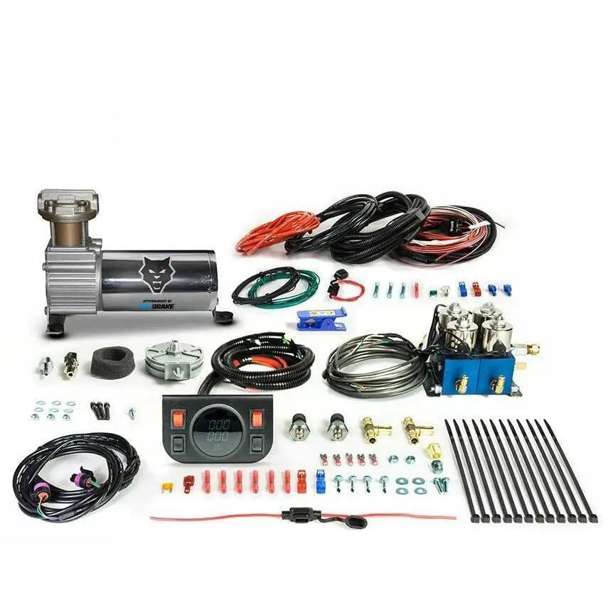 Universal Independent Electric Air Spring In-Cab Control Kit W/ Digital Gauge & Compressor (Hp10273) 1