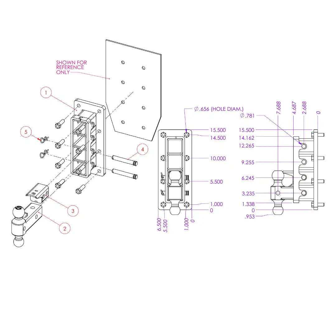 Universal Mega-Duty Bolt-On Adjustable Hitch (Gh-1Xx) 2