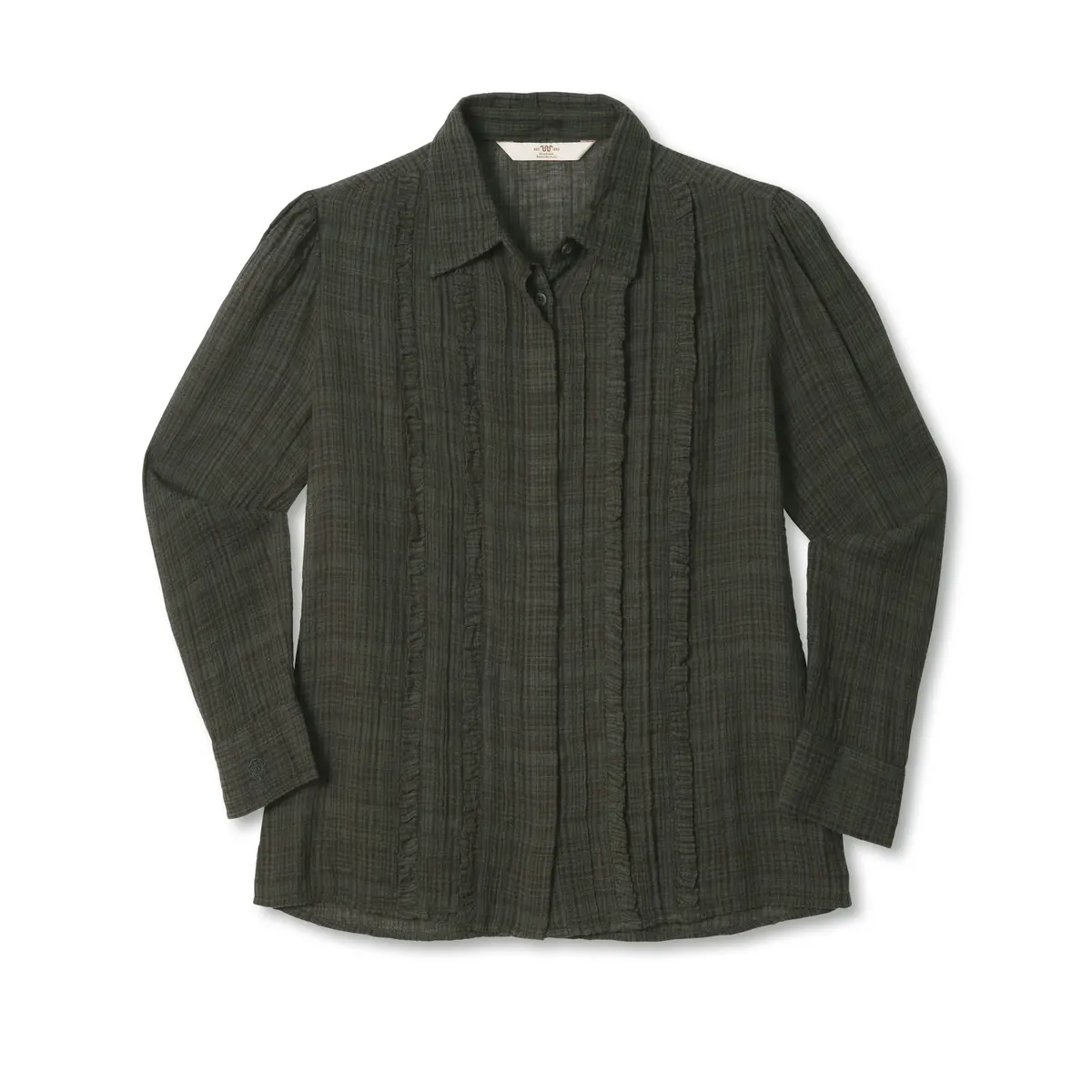 Women's Plaid Ruffle Shirt 1
