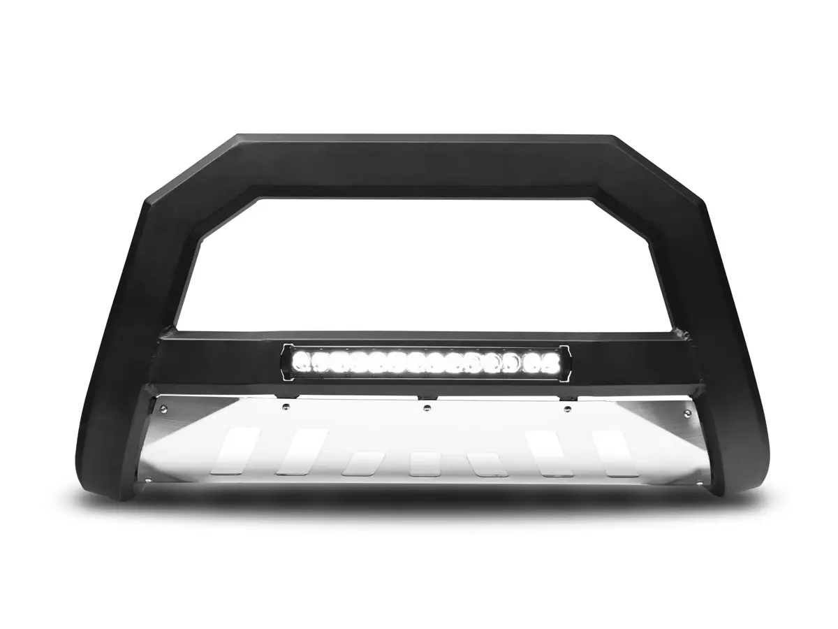 Armordillo 2007-2009 Jeep Wrangler Ar Bull Bar W/Led - Matte Black W/Aluminum Skid Plate 1