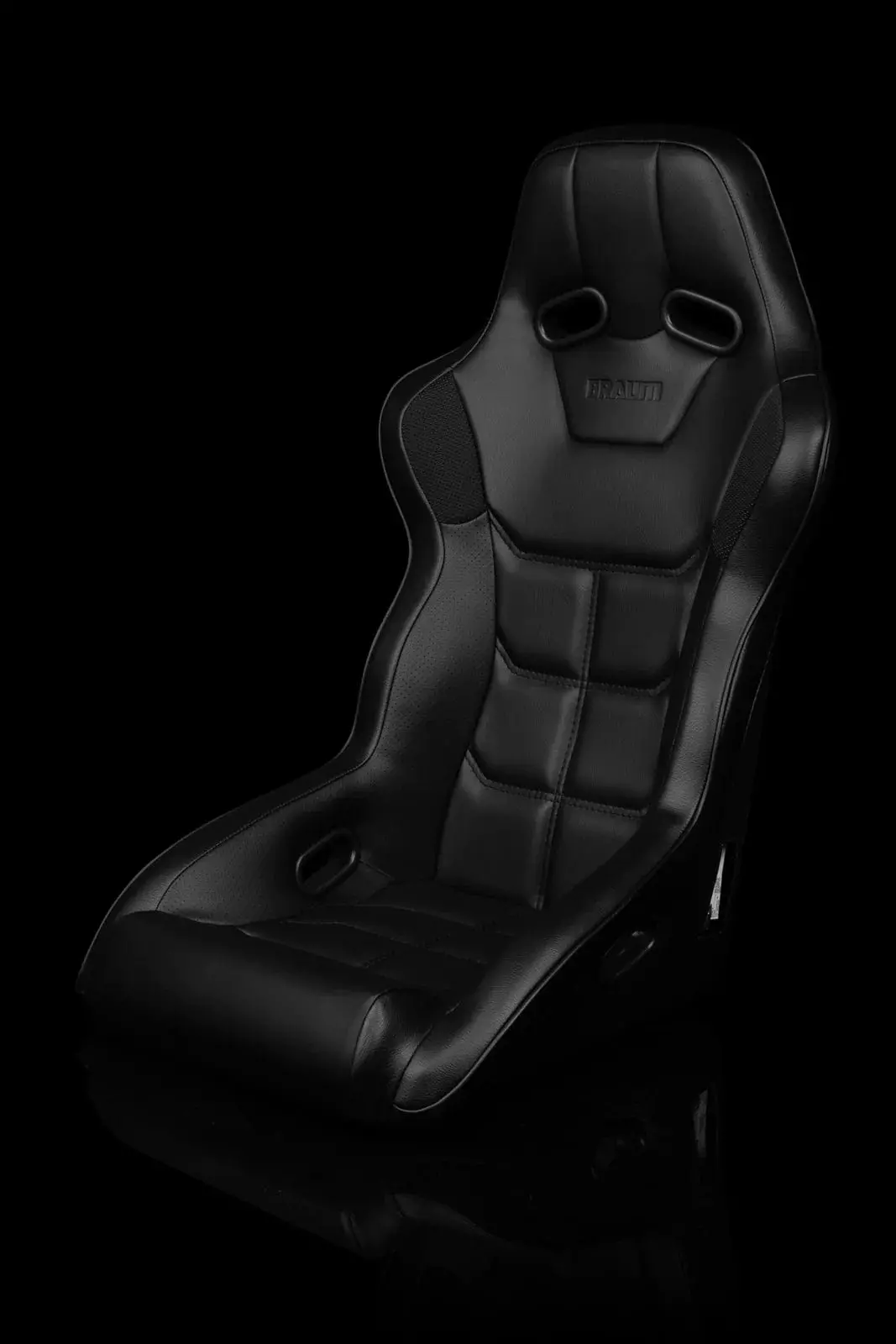 Falcon X Series Fia Approved Fixed Back Racing Seat - Black Leatherette (Black Stitching / Black Piping) 1