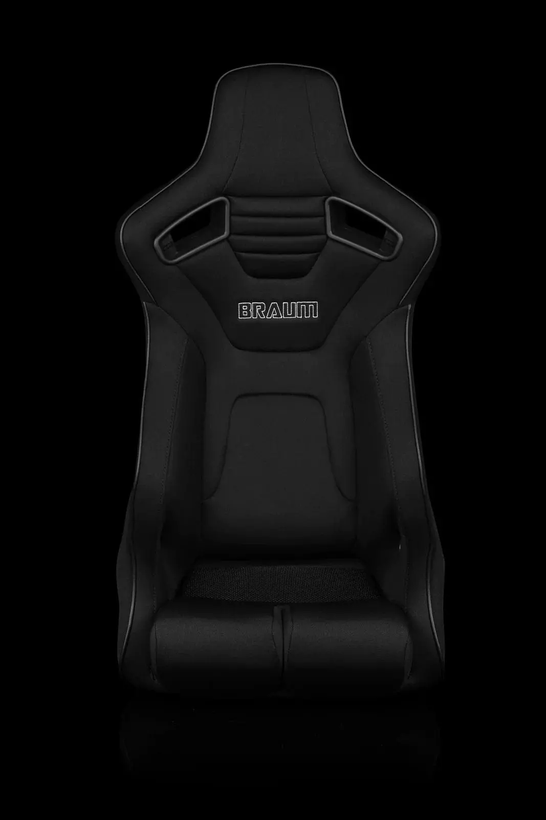 Elite-R Series Fixed Back Bucket Seat - Black Polo Cloth (Black Stitching / Black Piping) 1