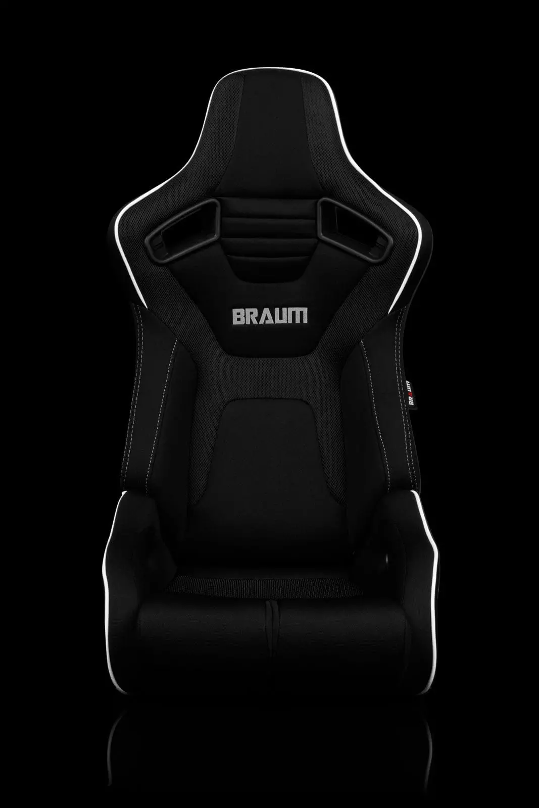 Elite-R Series Racing Seats ( Black Cloth | White Piping ) – Pair 2
