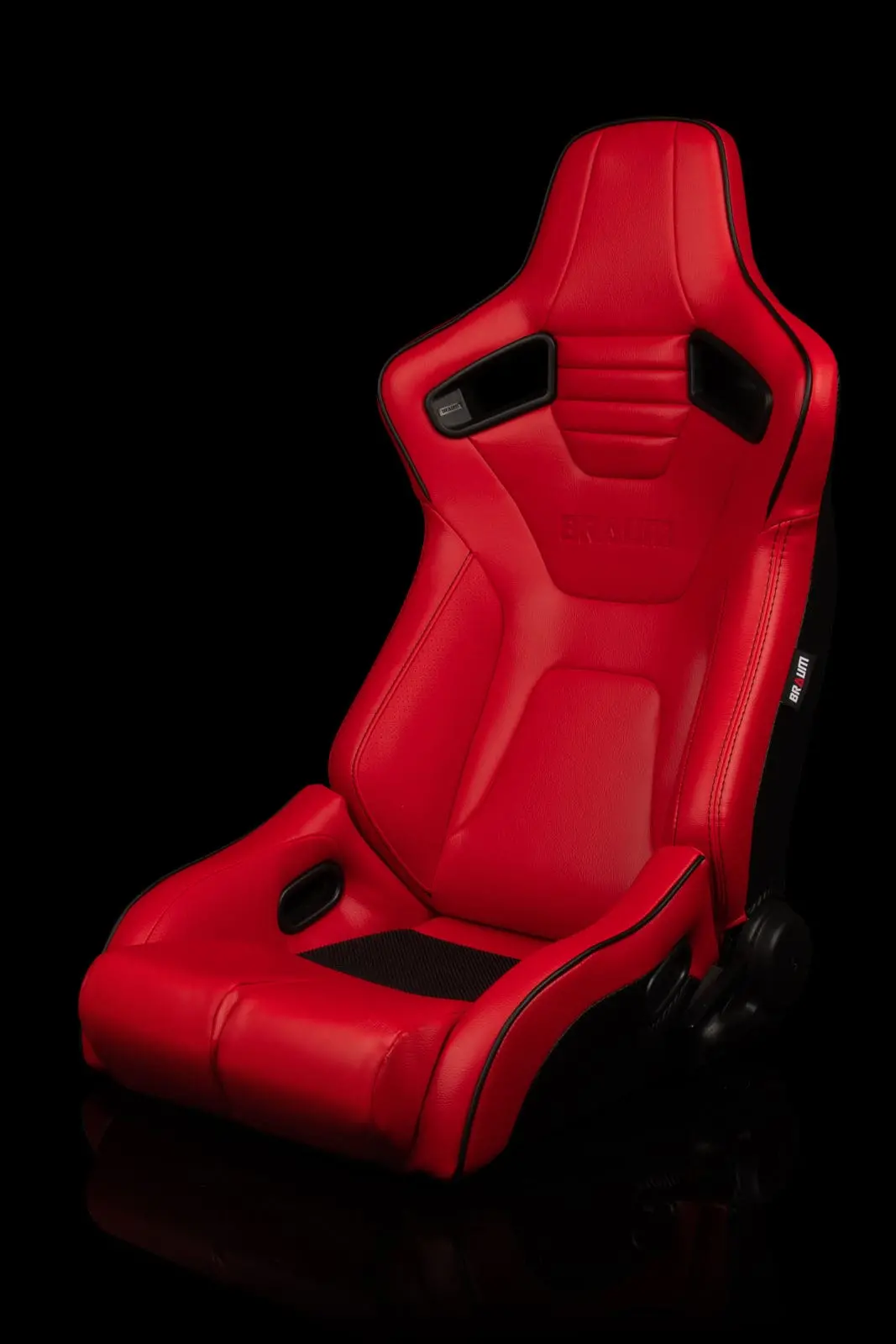 Elite-R Series Racing Seats ( Red Leatherette | Black Piping ) – Pair 1