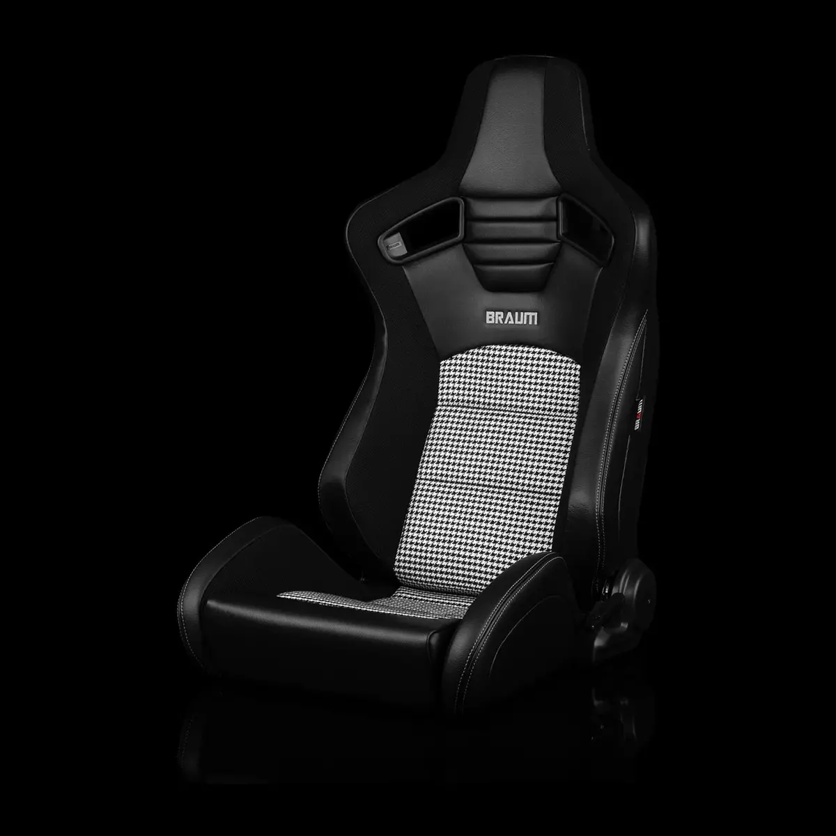Elite-S Series Sport Seats - Black & White Houndstooth (Grey Stitching) 1