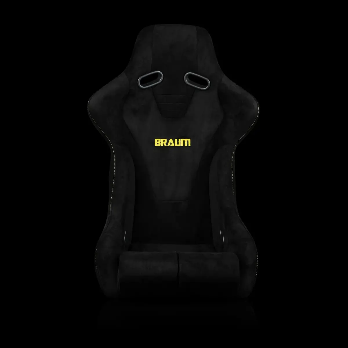Falcon-R Composite Carbon Kevlar Bucket Seat - Black Alcantara (Yellow Stitching) 2
