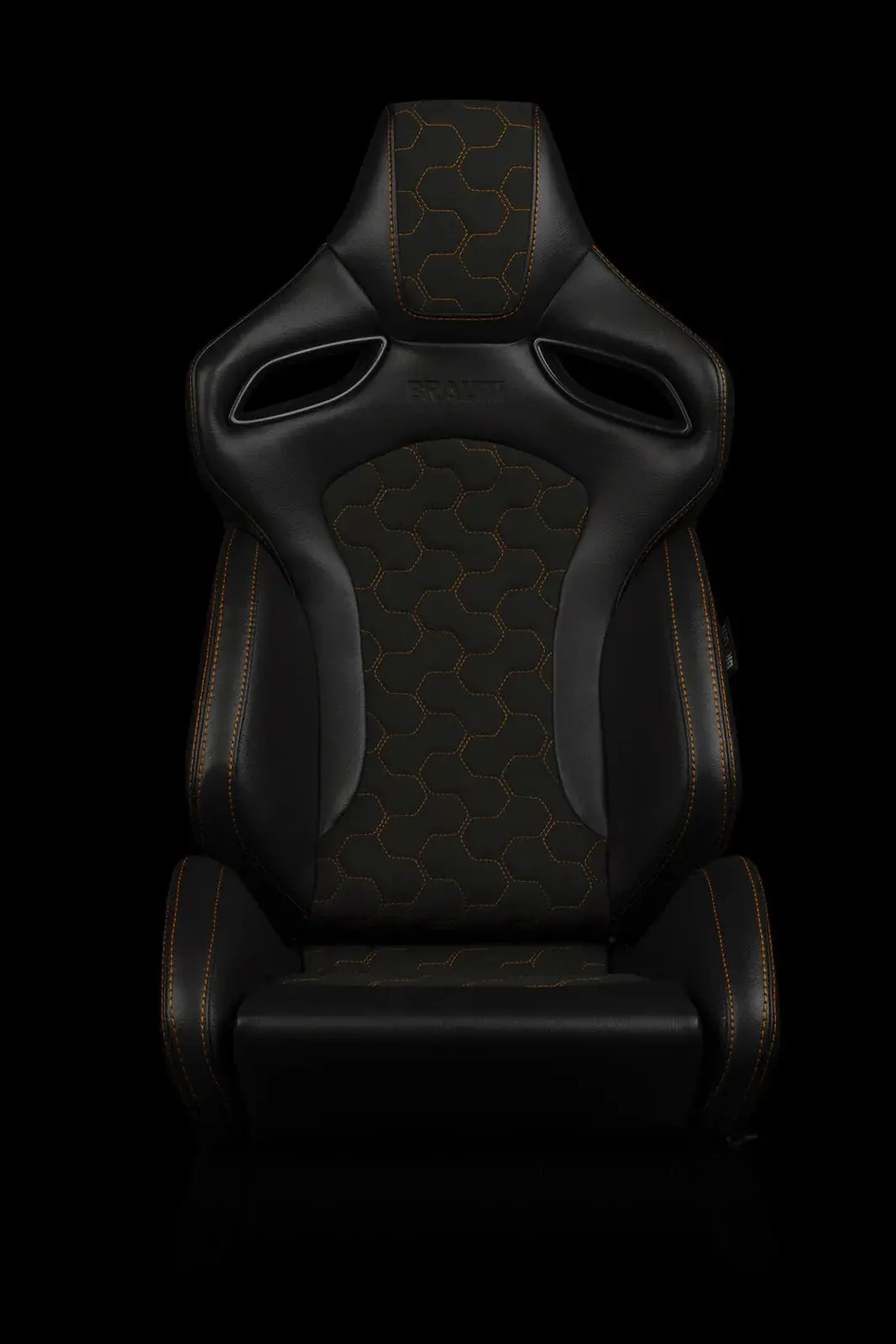 Orue S Series Sport Seats - Honeycomb Alcantara (Orange Stitching) 2