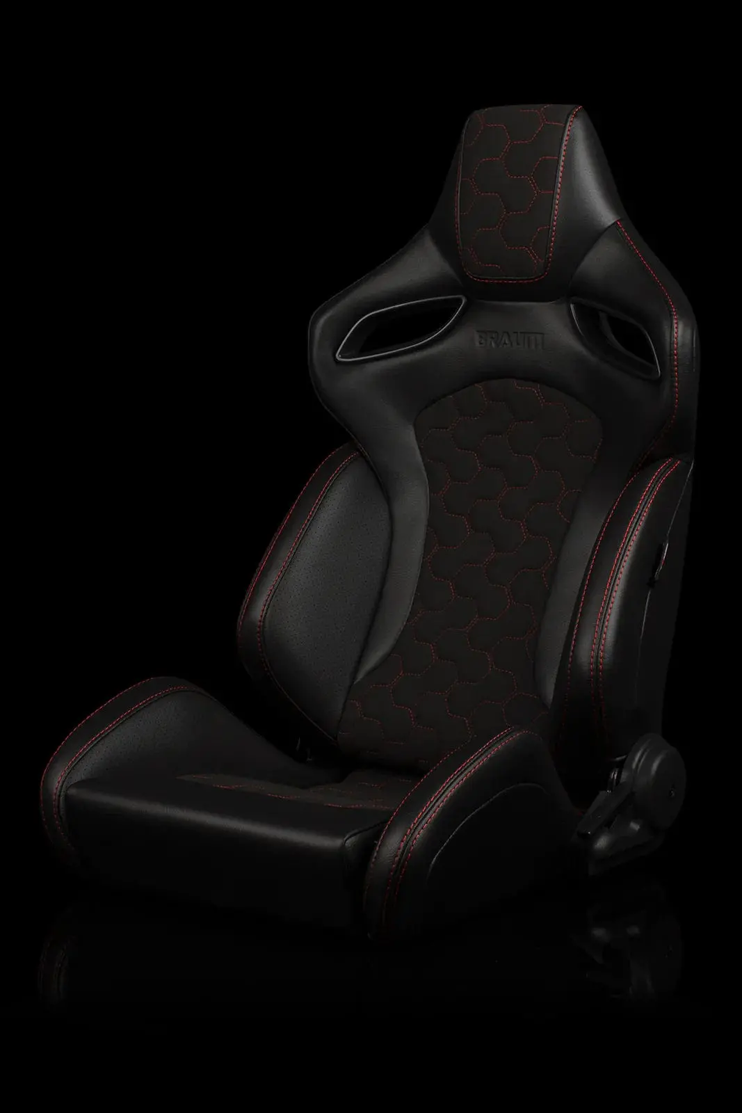 Orue S Series Sport Seats - Honeycomb Alcantara (Red Stitching) 1