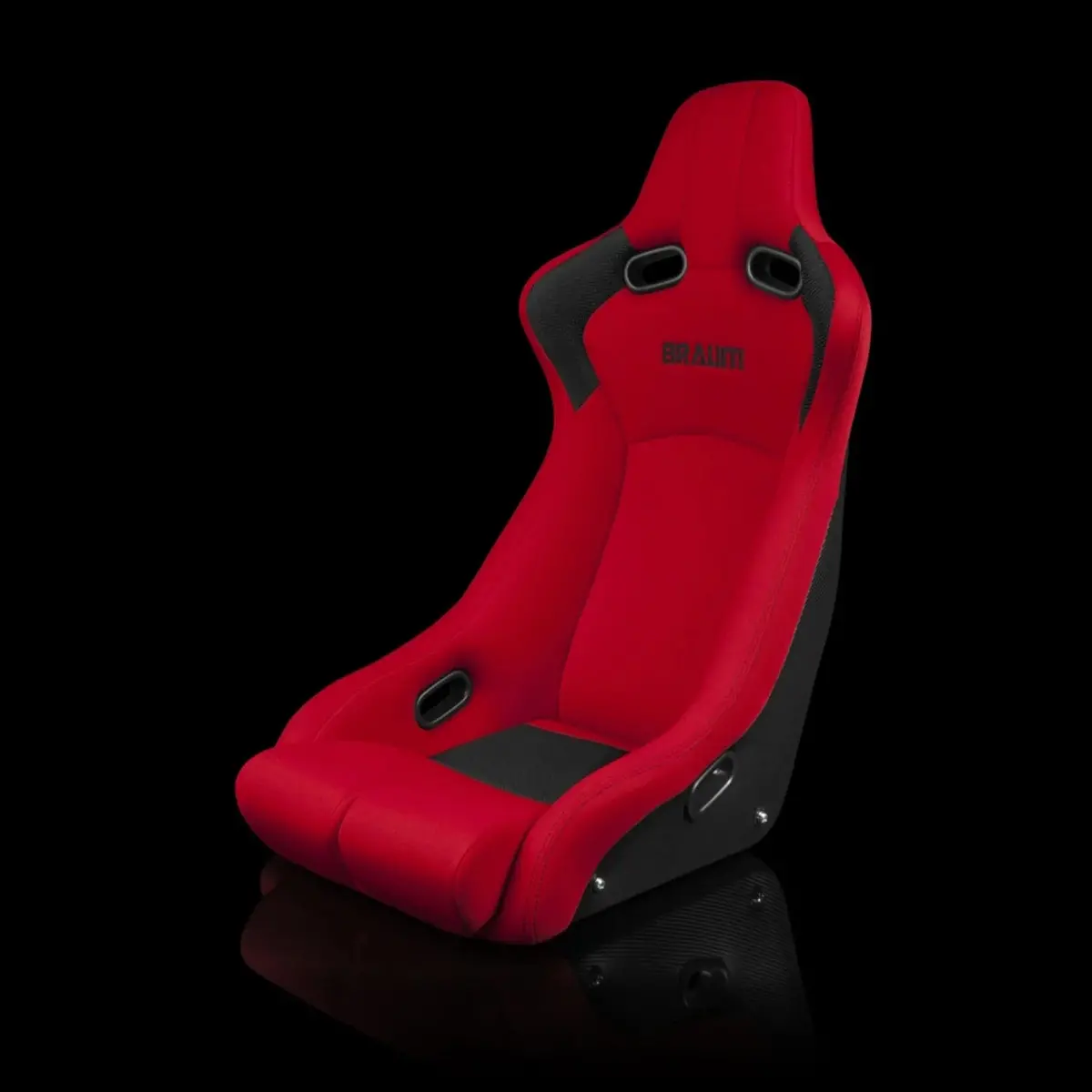 Venom-R Series Fixed Back Bucket Seat - Red Cloth / Carbon Fiber 1